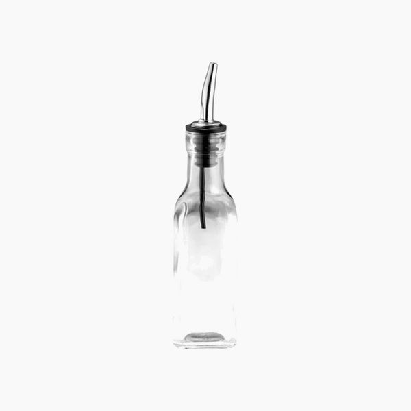 Transparent Oil Glass Bottle 180ml With Pourer