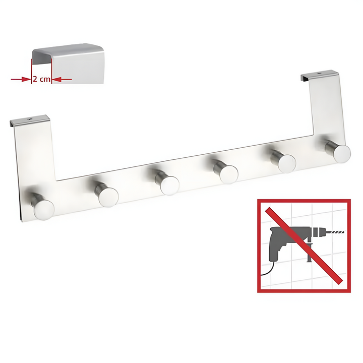 Wenko Celano silver metal cloths rack with 6 hooks