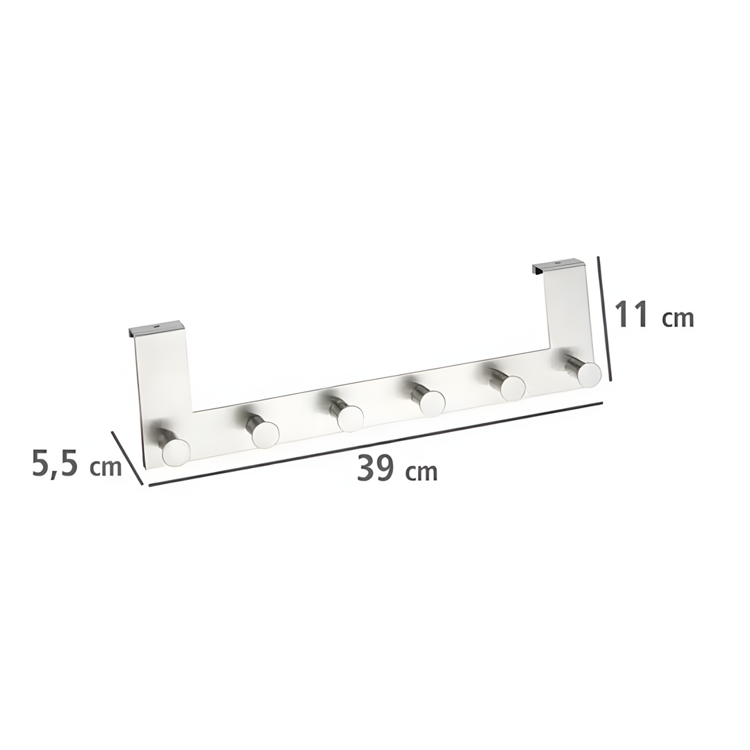 Wenko Celano silver metal cloths rack with 6 hooks