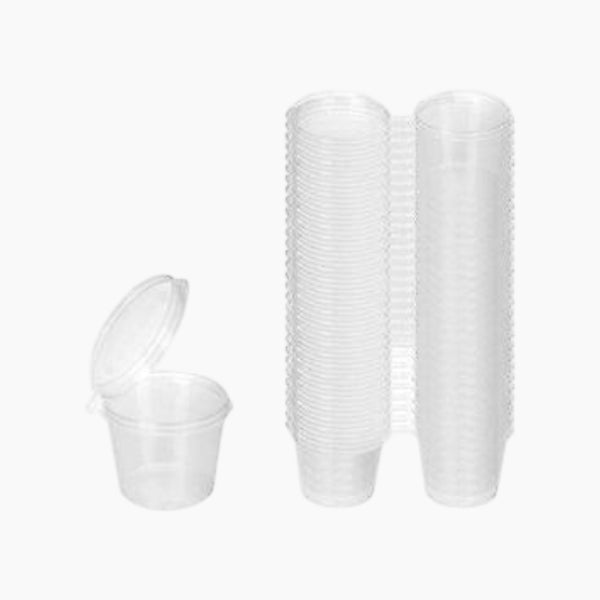 Sauce Container Plastic 1 Oz. 30 CC White With Lid