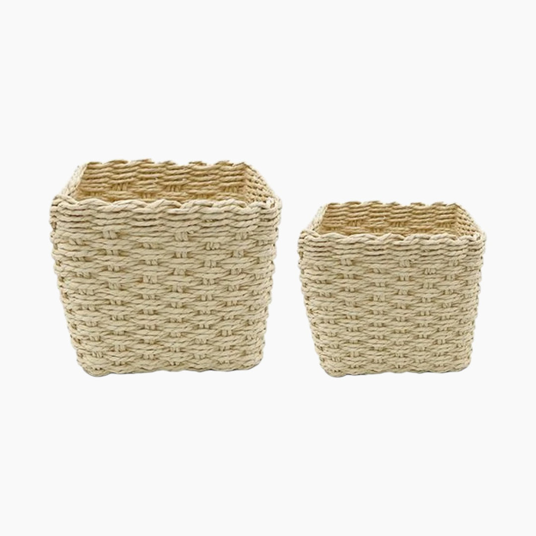 Weva Spectrum Faux Rattan Storage Basket Set