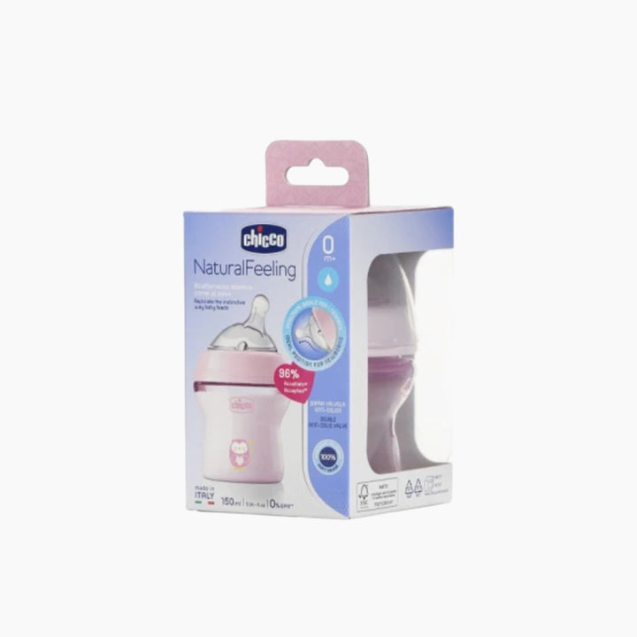Chicco - Natural feeling 0M+ 150 ml Regular Flow - Pink
