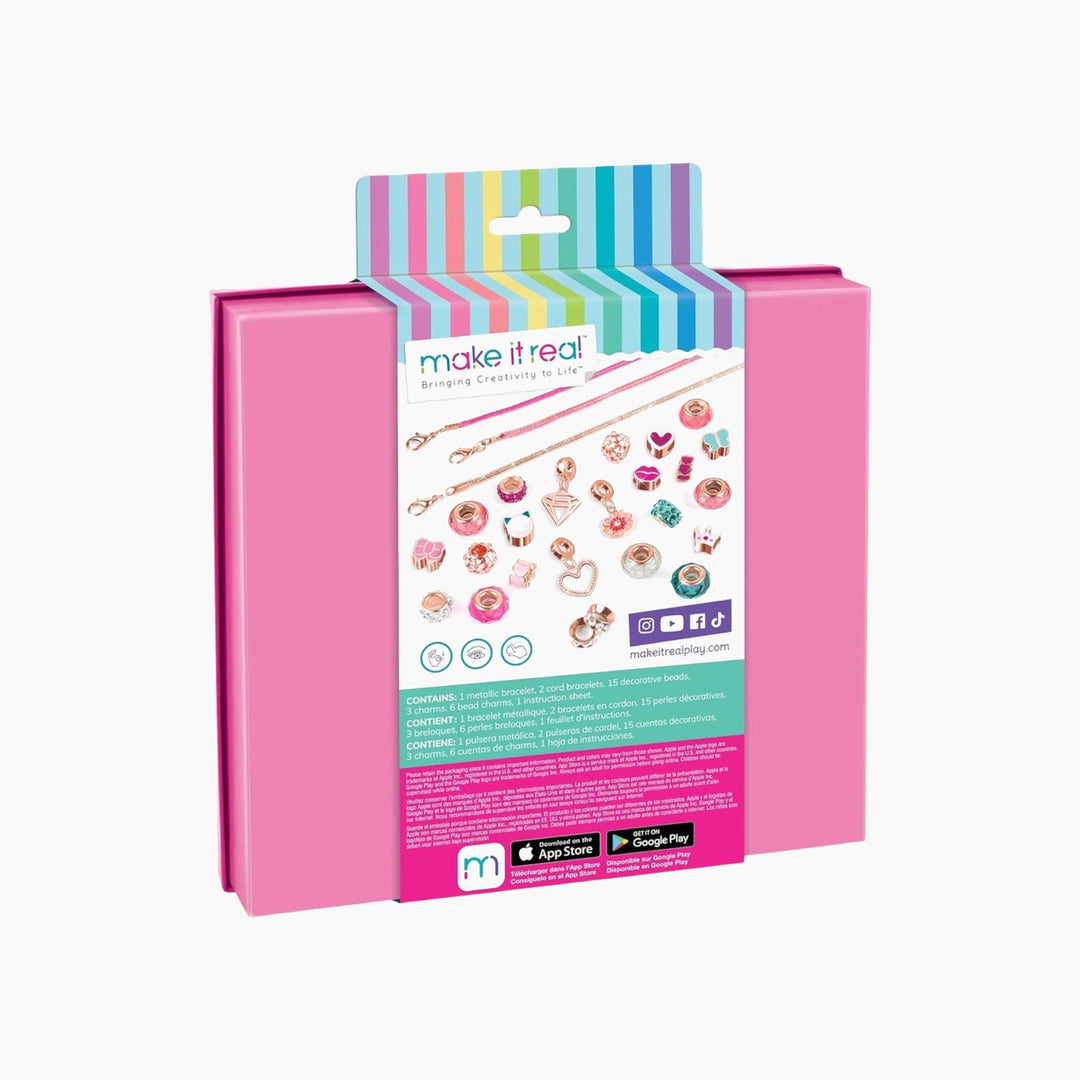 MAKE IT REAL Halo Charms Bracelets Think Pink jewelry-making kit