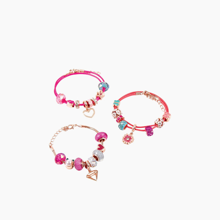 MAKE IT REAL Halo Charms bracelets, Think Pink theme, 28 pieces