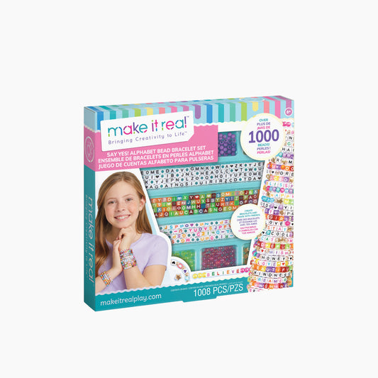 Make It Real Say Yes! Alphabet Bead Bracelet Set- 1008 Pcs