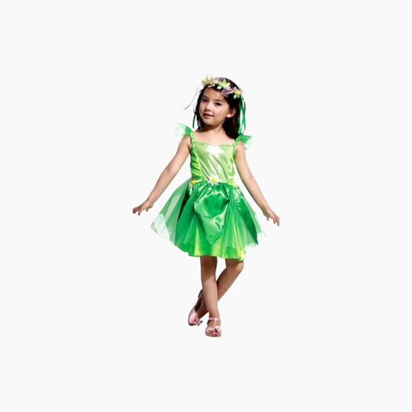 Lito Angels Daisy Green Fancy Fairy Costume with Flower Wreath Headband Costume Set