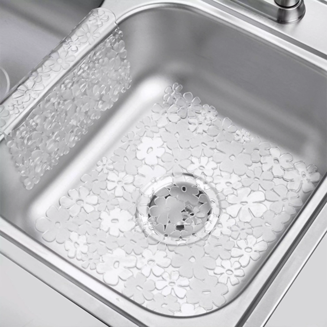 Wenko white polyvinyl chloride sink mat