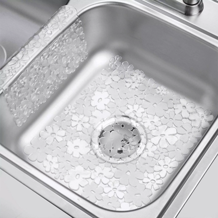 Wenko white polyvinyl chloride sink mat