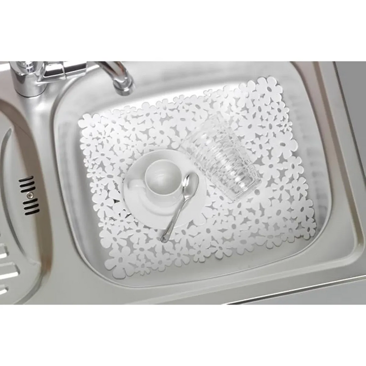 Wenko white polyvinyl chloride sink mat