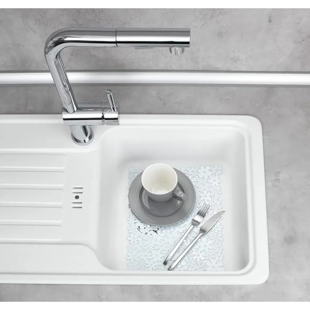 Wenko white polyvinyl chloride sink mat