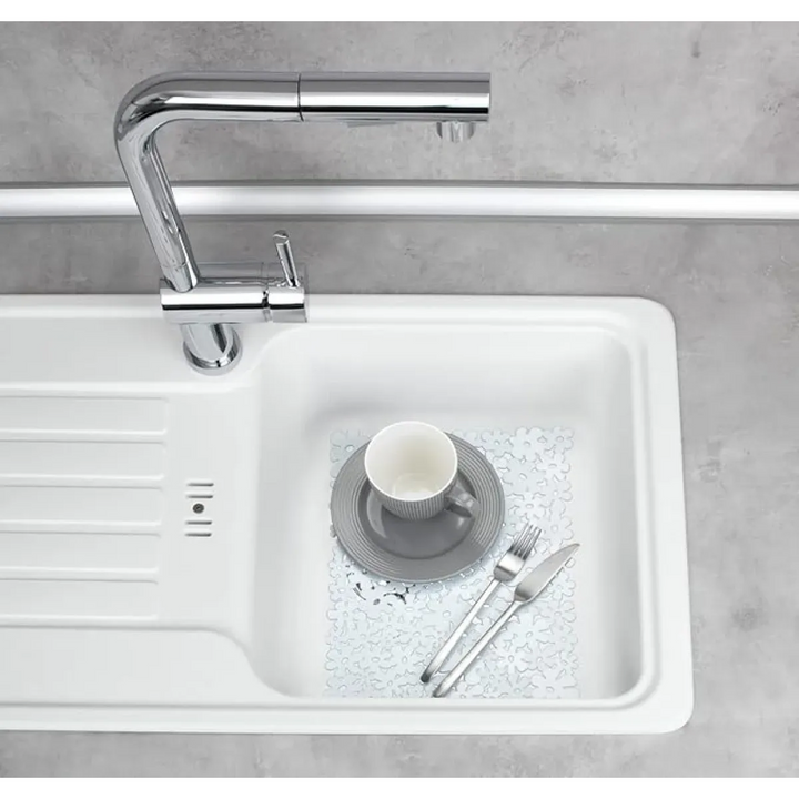 Wenko white polyvinyl chloride sink mat