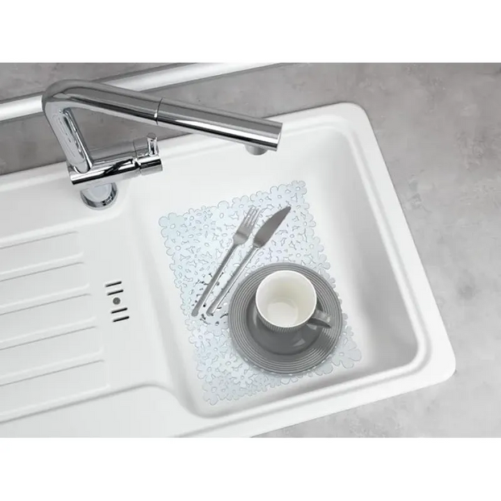 Wenko white polyvinyl chloride sink mat