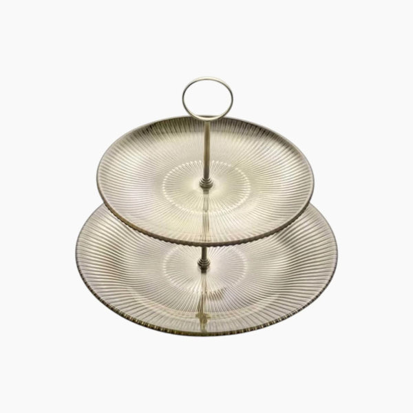 Ivv Ishtar 2 Tier Cake Stand Dia 28/22 cm Champagne Chrome