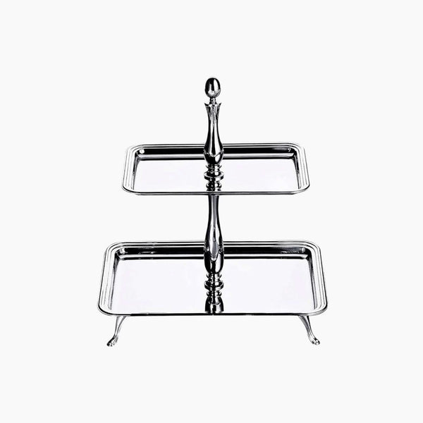 Mepra  Etagere 2 Tier Rectangular Serving Stand Stainless Steel