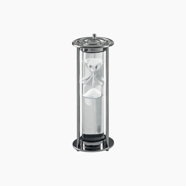 Mascagni Hourglass in Fusion of Aluminum & Glass with Liquid H.21cm