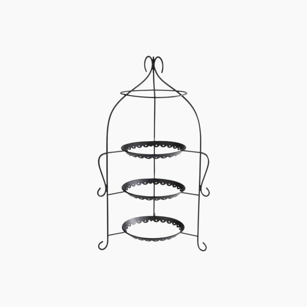 Aps Plate Stand Dia 26cm H 54cm With Black Metal Frame