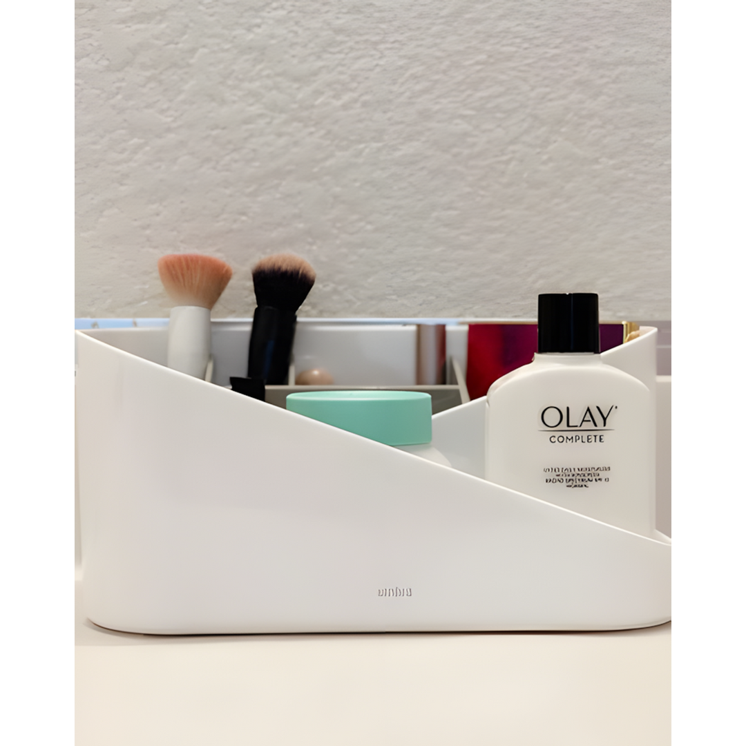 Umbra Glam white hair tool organizer with heat-proof mat