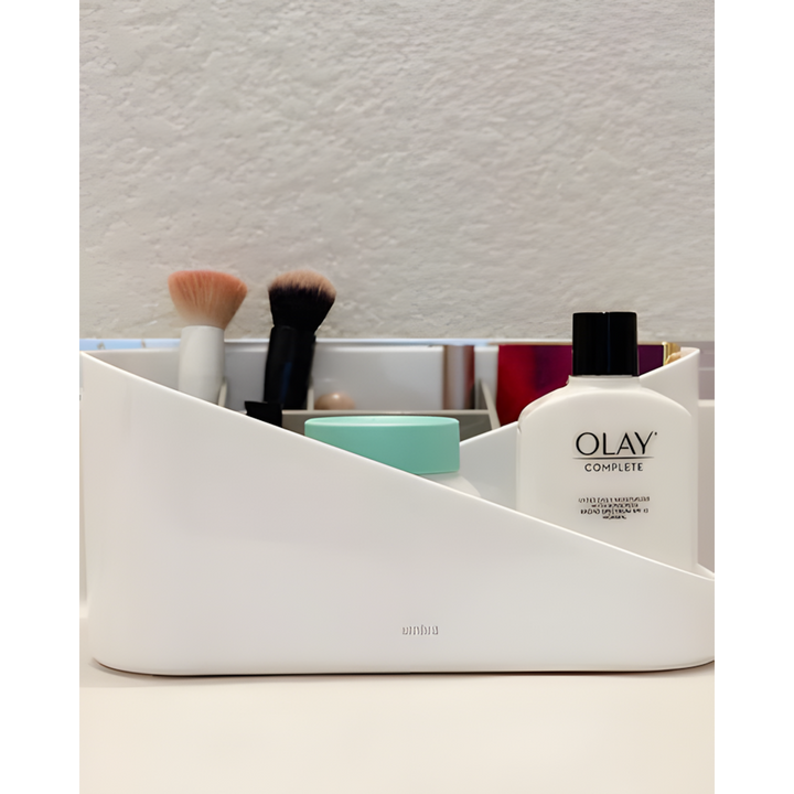 Umbra Glam white hair tool organizer with heat-proof mat