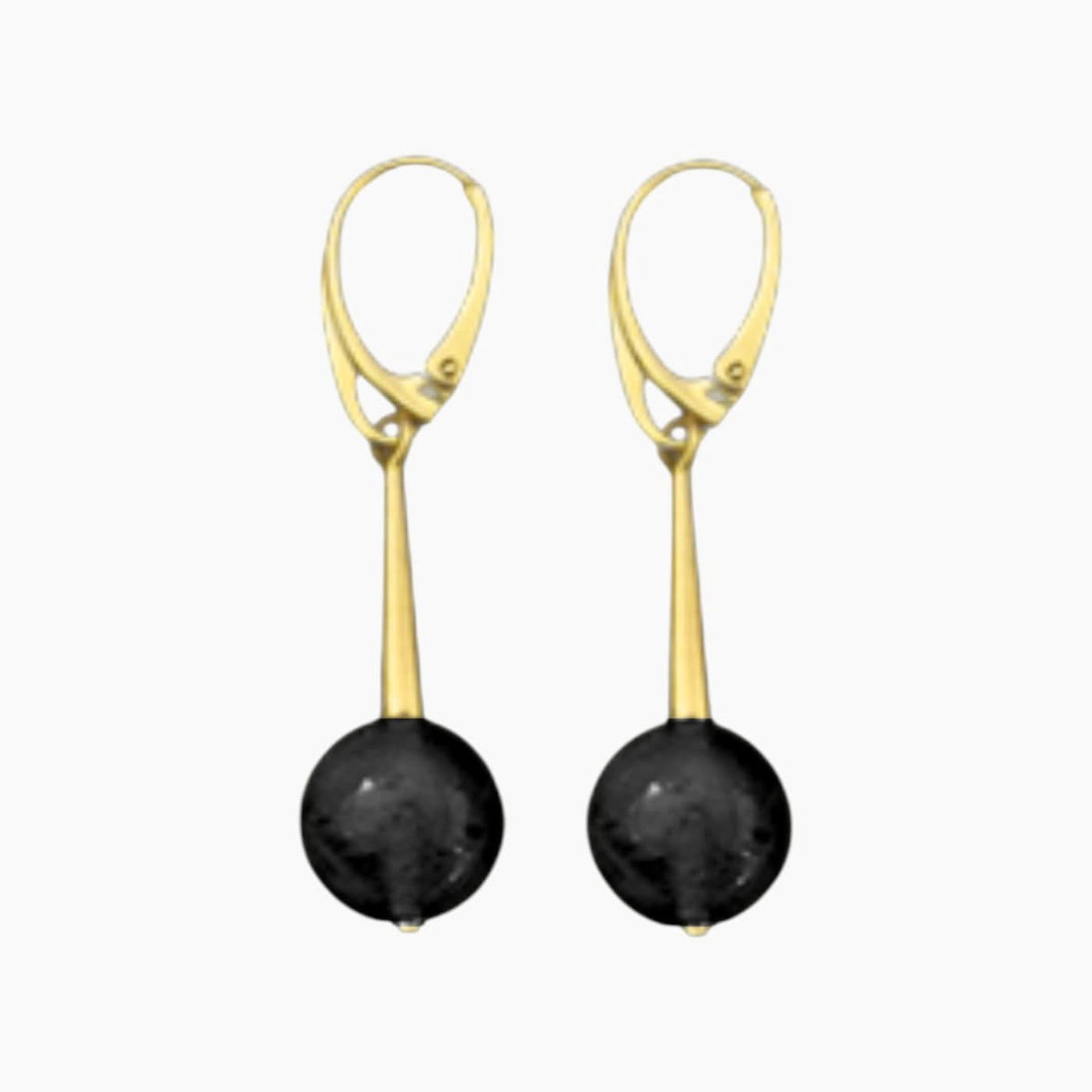 Nadia Dajani Roman stick earrings with red agate and semi-precious gemstones