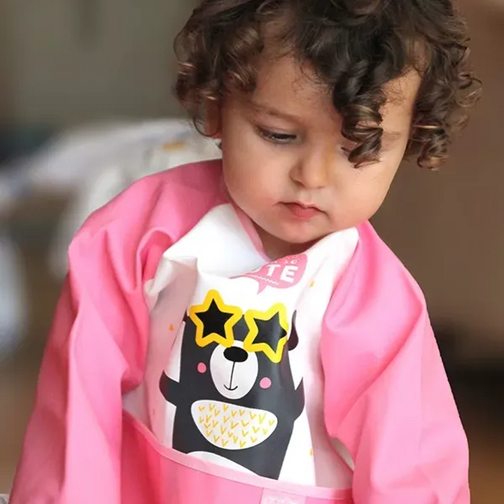 Babyjem Poly Bib - Long Sleeves - Pink
