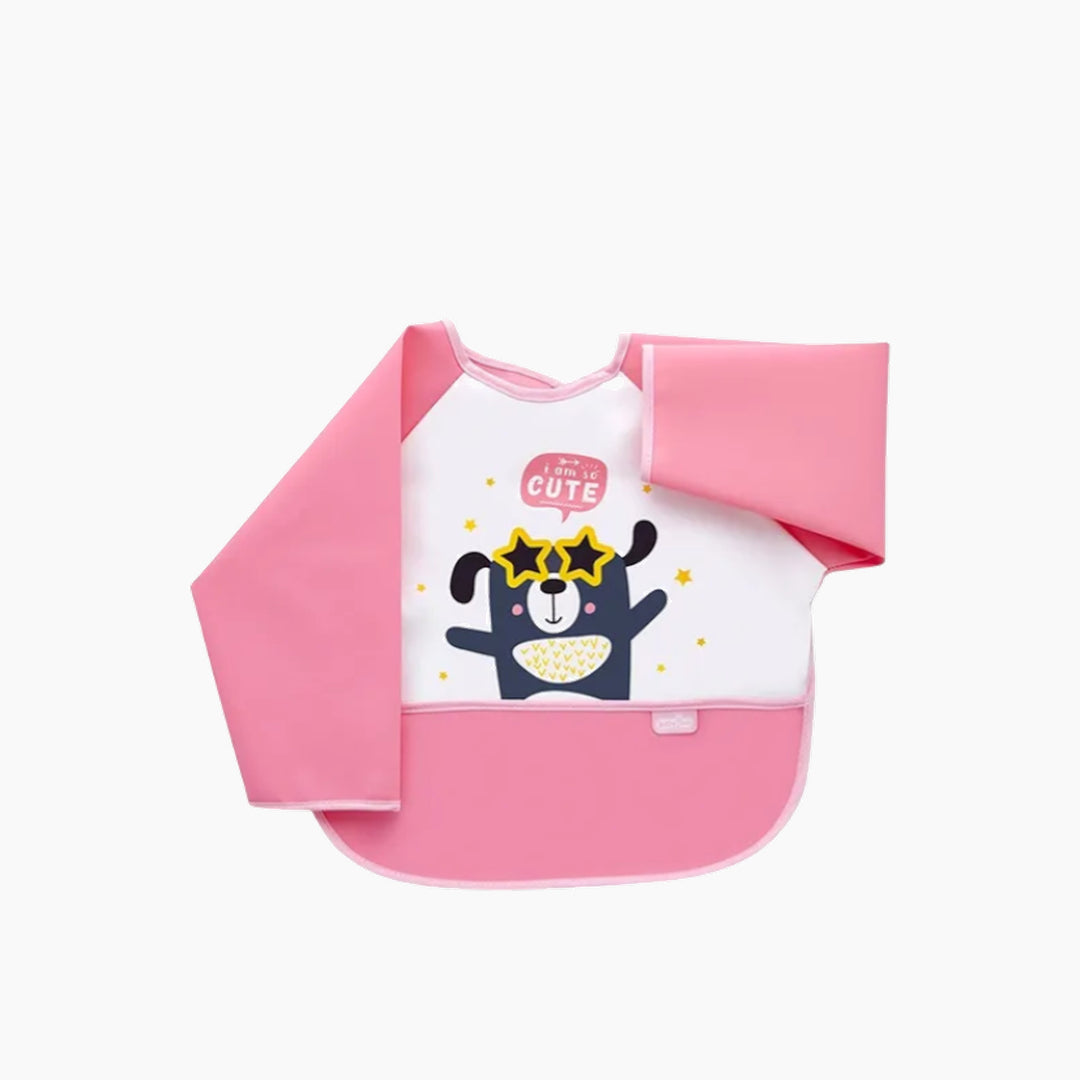 Babyjem Poly Bib - Long Sleeves - Pink