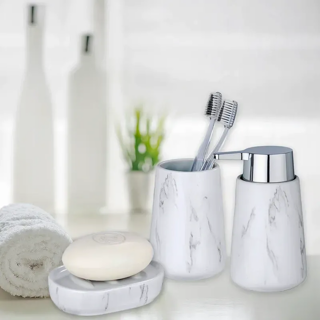 Wenko Adrada Liquid Soap Dispenser White Marble