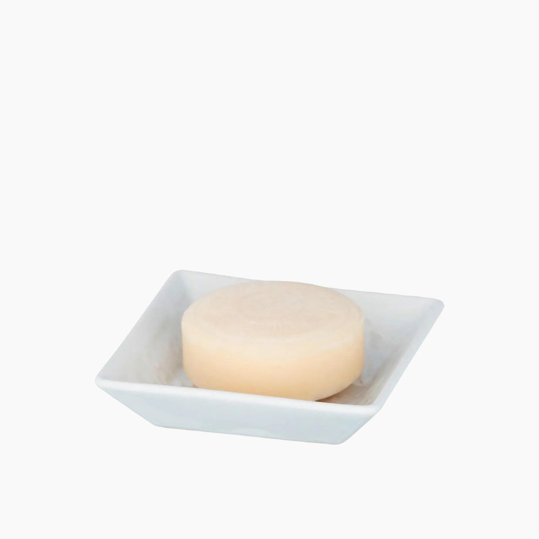 Wenko Cordoba ceramic soap dish in white with Hispano-Moorish design