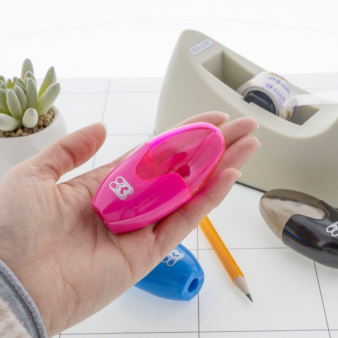 Bazic Noah Sharpener With Receptacle 3-Pack