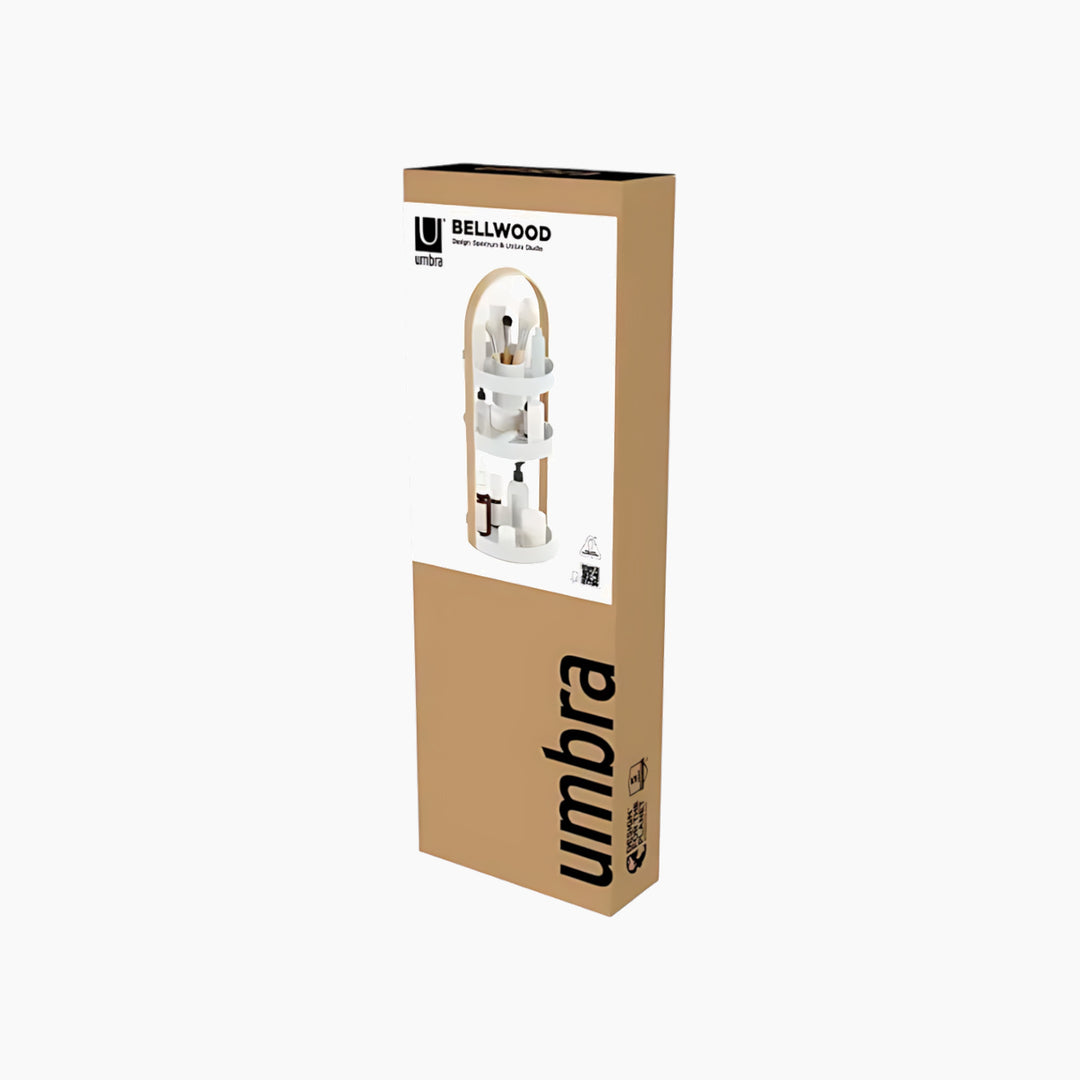 Umbra Bellwood wooden cosmetic organizer in white and natural