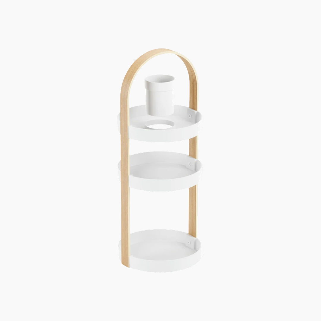Umbra Bellwood wooden cosmetic organizer in white and natural