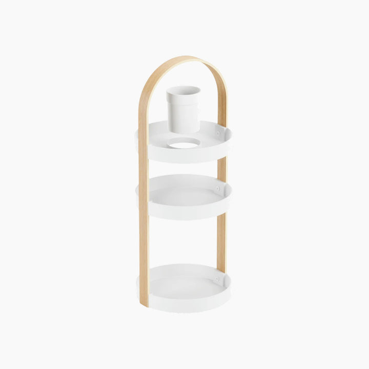Umbra Bellwood wooden cosmetic organizer in white and natural