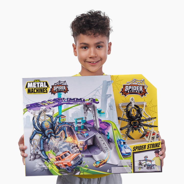Zuru Metal Machines Spider Strike playset with multi-level garage