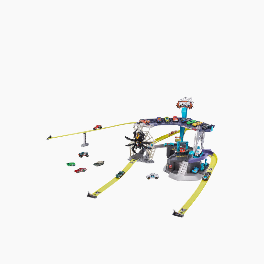 Zuru Metal Machines Spider Strike playset with multi-level garage