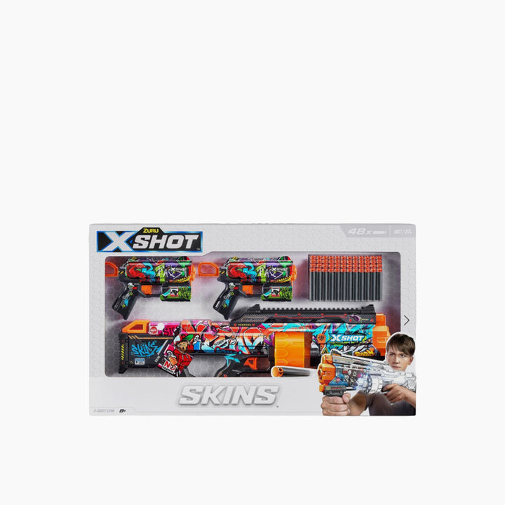 Zuru X-Shot Skins Mix Combo Pack blasters with 48 darts