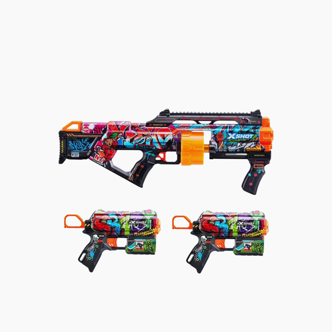 Zuru X-Shot Skins Mix Combo Pack blasters with 48 darts