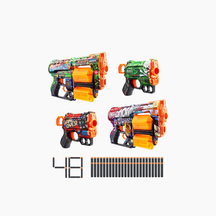Zuru X-Shot Skins Dread &amp; Menace combo pack toy blasters with 48 darts