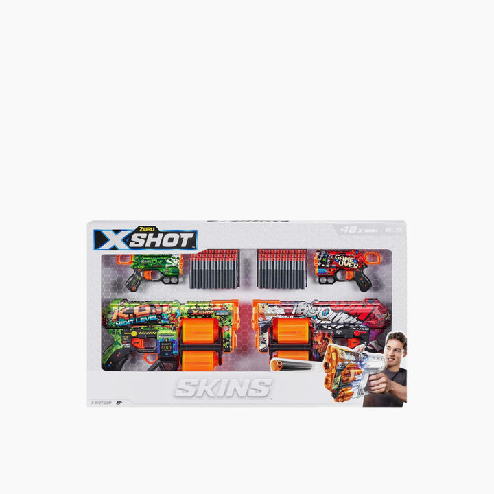 Zuru X-Shot Skins Dread &amp; Menace combo pack toy blasters with 48 darts