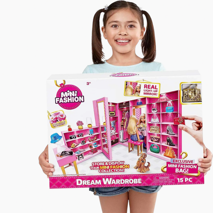 Zuru Mini Brands Mini Fashion Dream Wardrobe with light-up mirror and exclusive metallic bag