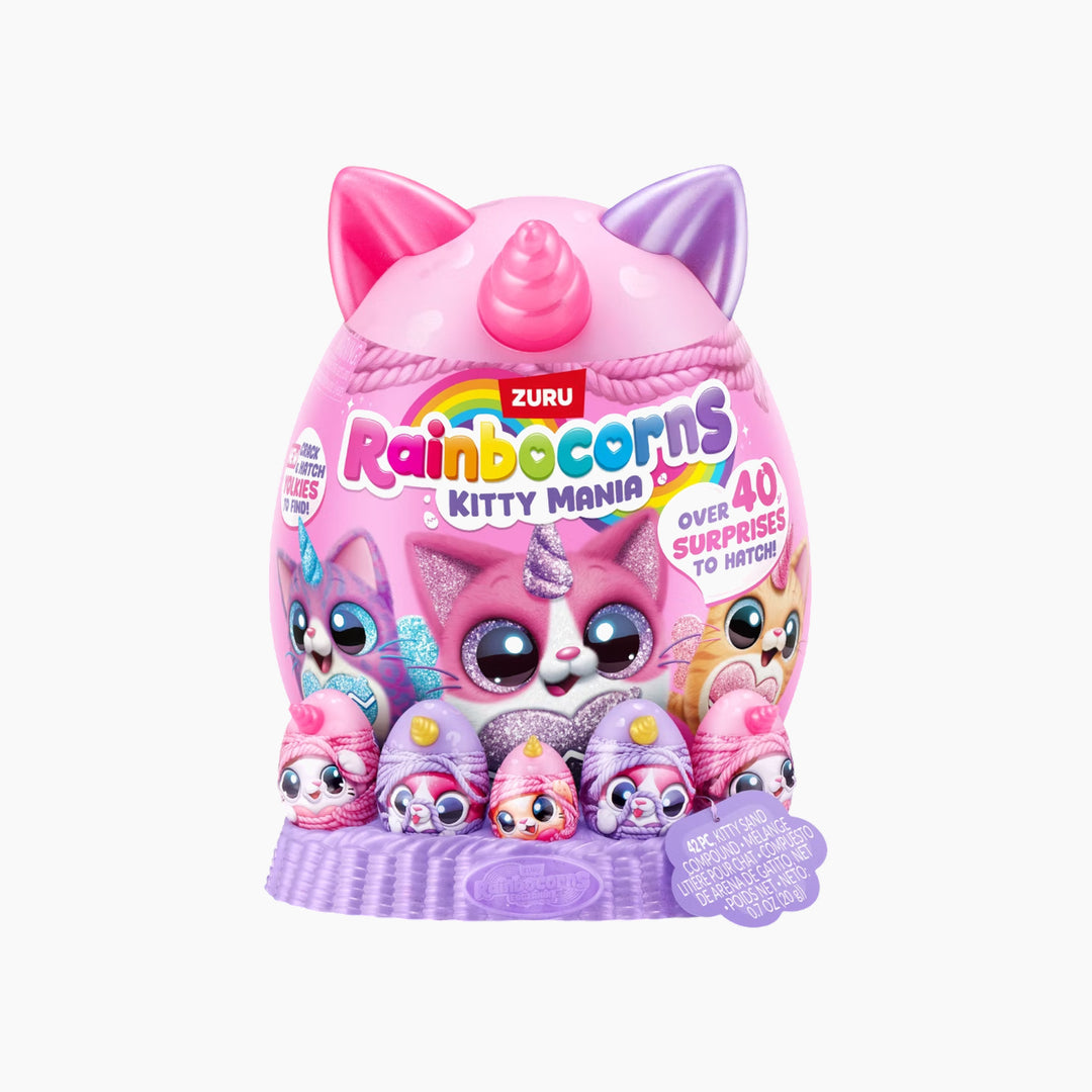 Zuru Rainbocorns Eggzania Kitty Mania soft plush toy with magic heart