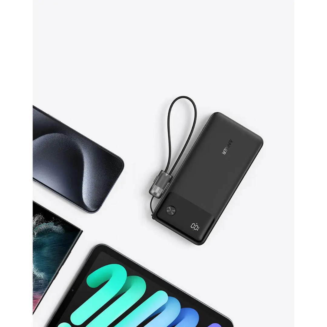 Anker 10,000mAh power bank with integrated USB-C cable