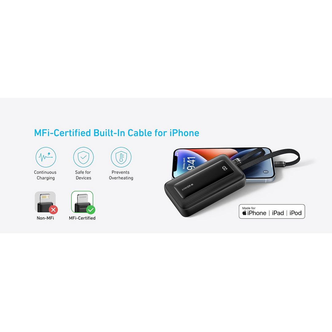 Anker Power Bank Built-In USB-C Cable
