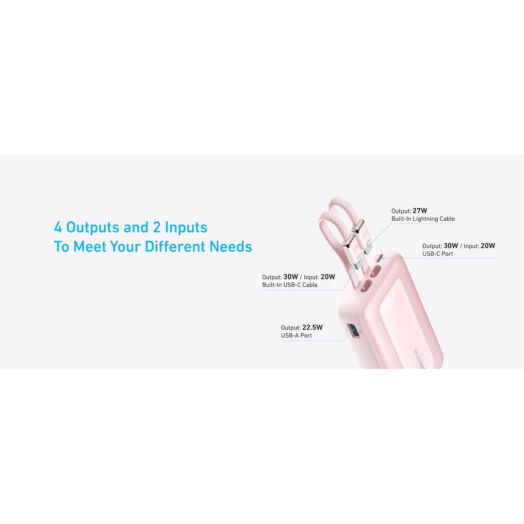 Anker Power Bank Built-In USB-C Cable