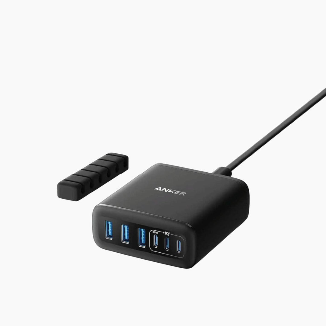 Anker 112W black GaN charger with 6 ports