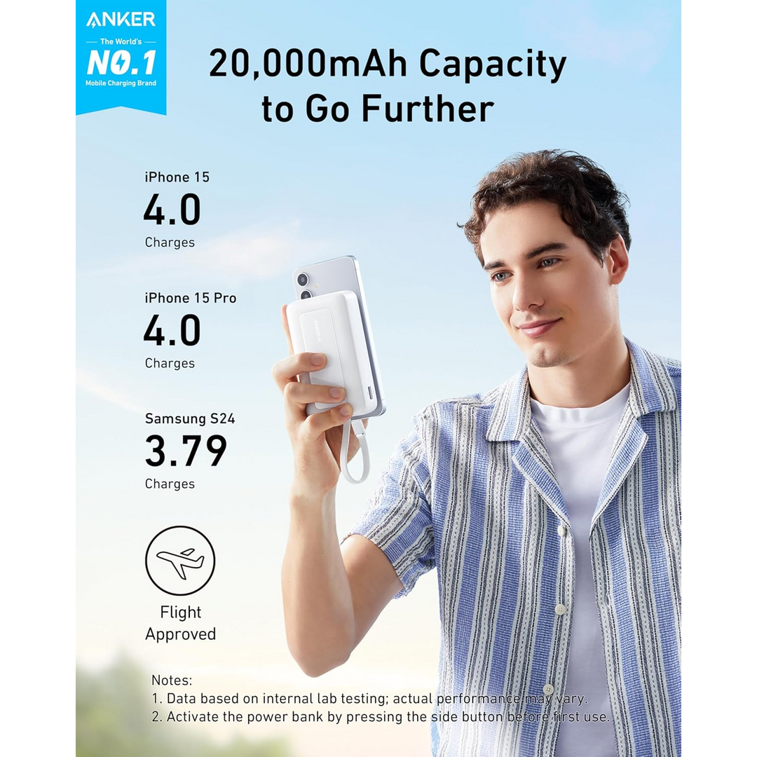 Anker Power Bank Built-In USB-C Cable