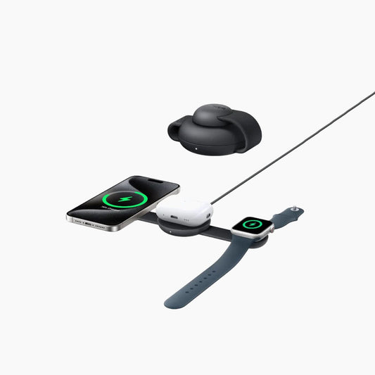 شاحن MagGo MagSafe المتوافق 3 في 1، شاحن سريع معتمد من Qi2 بقوة 15 وات