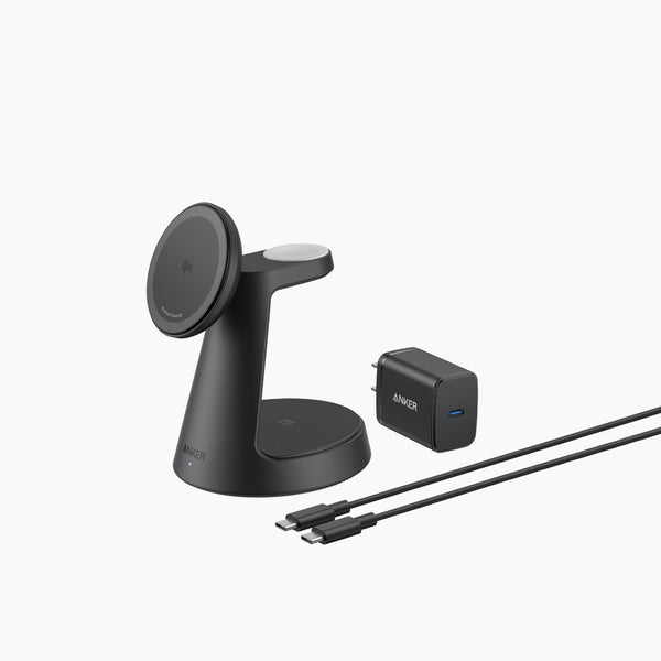 MagGo Wireless Charging Station (3-in-1, Dock Stand) Cable and Charger Bundle (G) - Europe (Excluded UK Plug) Black 1