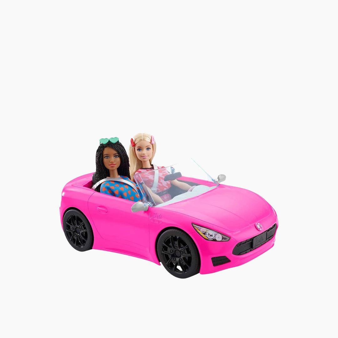 Barbie Pink Convertible Vehicle Toy with Rolling Wheels