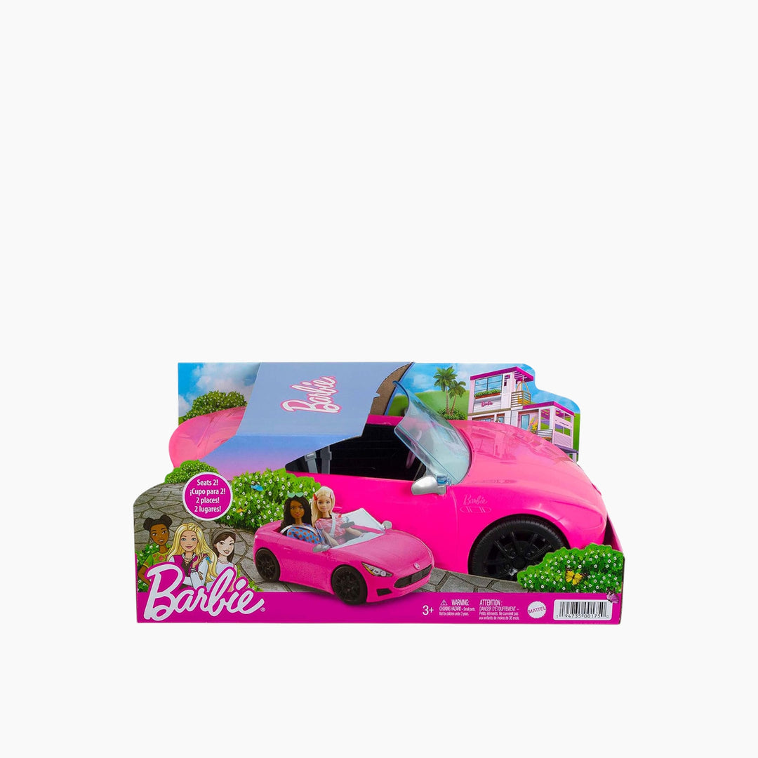 Barbie Pink Convertible Vehicle Toy with Rolling Wheels