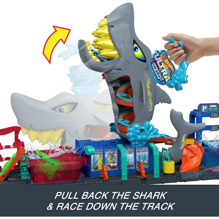 Hot Wheels Ultra Shark Car Wash, Playset