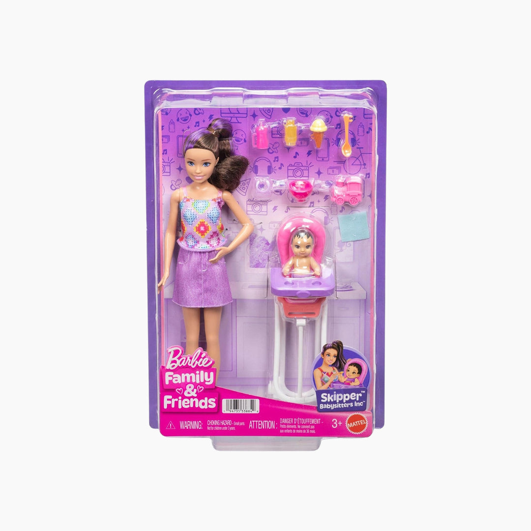Barbie Skipper Babysitters Inc. Playset with Brunette Doll, Brunette Toddler Doll